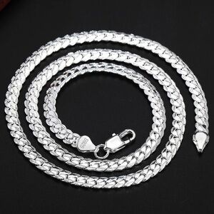 New Unisex S925 Sterling Silver 5mm Necklace